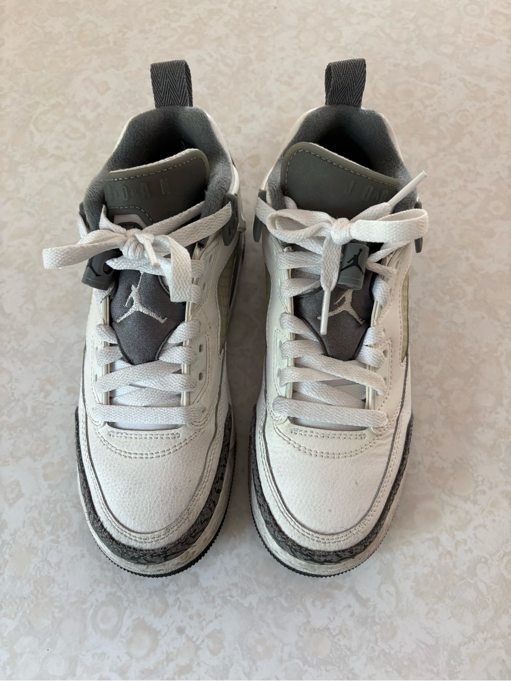 Jordan Kids' White and Gray Low-Top Sneakers